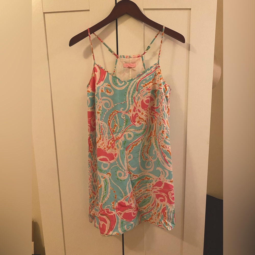 Lilly Pulitzer silk lined spaghetti strap shift dress